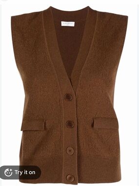 Sandro Evone Wool & Cashemere Pointelle Sweatervest